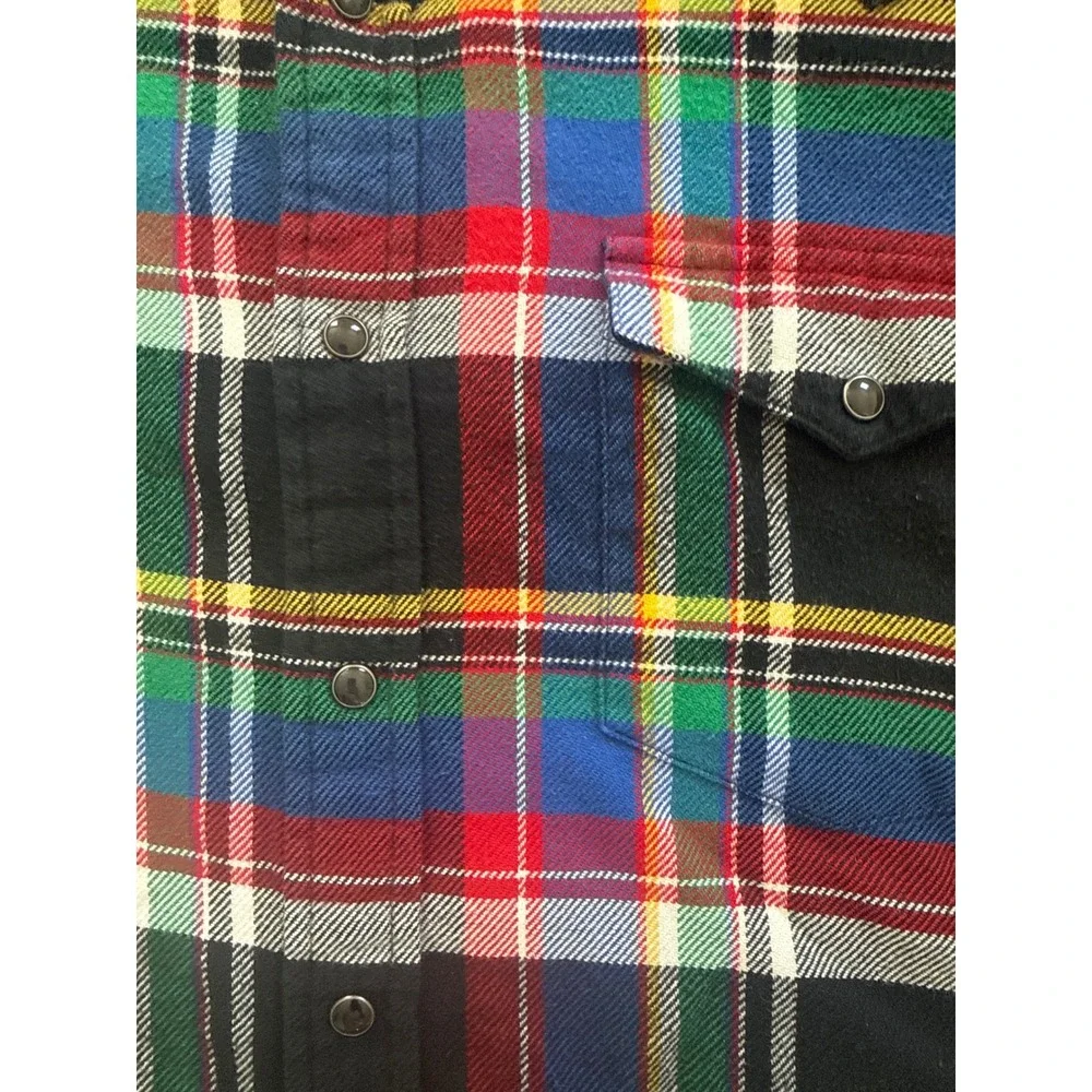 Ralph Lauren‎ Plaid Western Shirt Kids Size 12 Multi Color Flannel Snap Rodeo